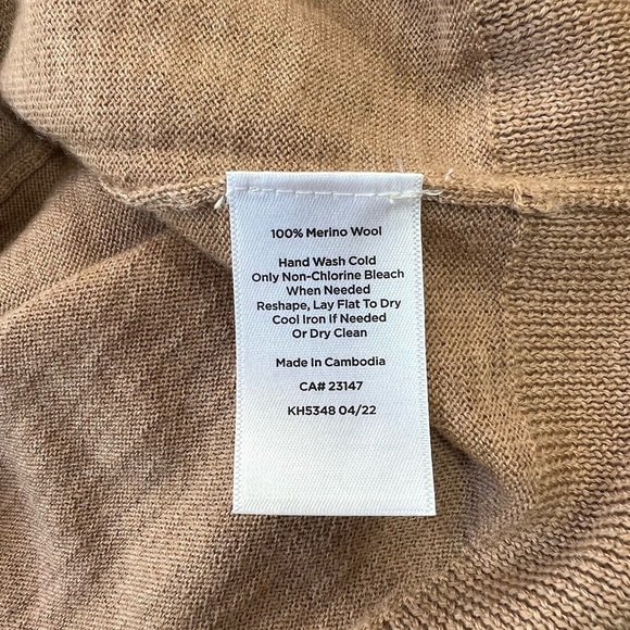 NWT Talbots Pleated Shoulder Pure Merino Wool Sweater in English Toffee Brown, M - Picture 6 of 7
